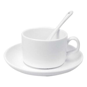 Ceramic Saucer Teacups with Spoon