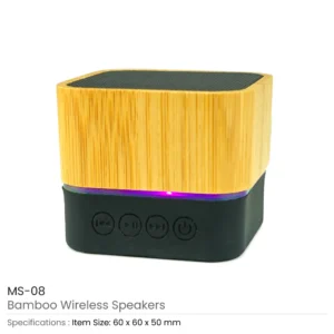 Cube Bamboo Bluetooth Speakers V5.0 - Image 5