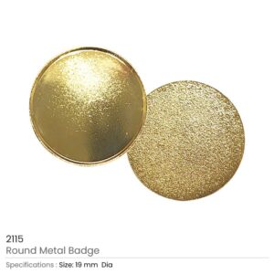 Gold Round Metal Badges - Image 3