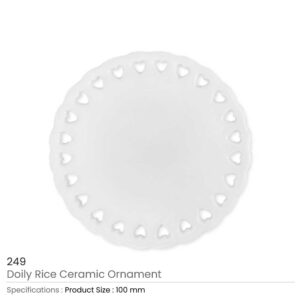 Doily Rice Heart Design Ceramic Ornaments - Image 3