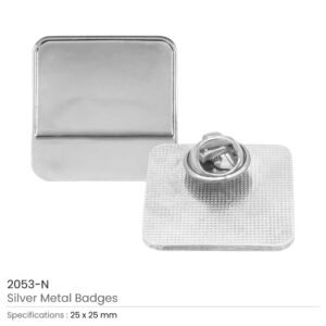 Square Metal Badges with Butterfly Clutch - Image 5