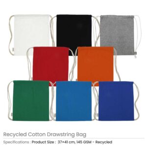 Recycled Drawstring Cotton Bags - Image 3