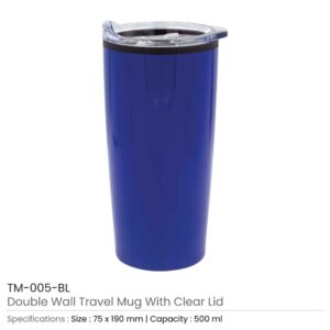 Double-Wall Travel Mugs with Clear Lid - Image 7