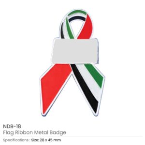 UAE Flag Ribbon Metal Badges - Image 3