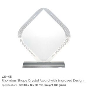 Rhombus Shaped Crystal Awards - Image 3