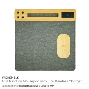 Multi-Function Mousepad, 15W Fast Wireless Charger & LED Logo - Image 3