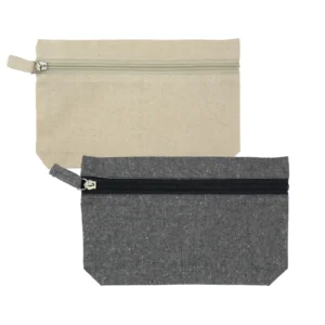 Cotton Pouch with front Zipper