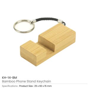 Bamboo Phone Stand Keychain - Image 3