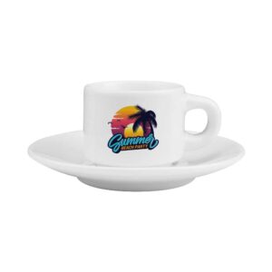 White Cup and Saucer 77ml - Image 2