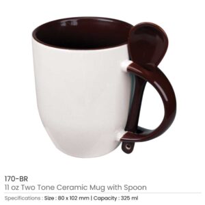 Ceramic Mugs with Spoon - Image 8