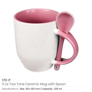 Ceramic Mugs with Spoon - Image 12