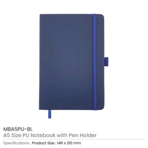 A5 PU Notebooks with Pen Holder - Image 18