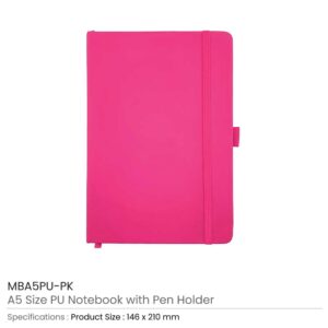 A5 PU Notebooks with Pen Holder - Image 12
