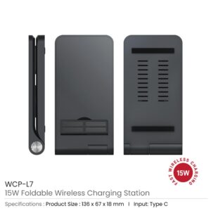 Foldable Wireless Charging Station 15W and Light-up Logo - Image 3
