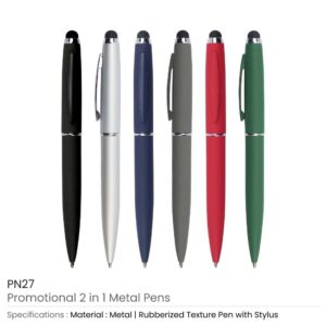 Stylus Metal Pens Rubberized & Twist-action - Image 3