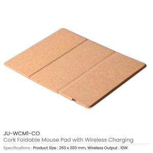 Cork Foldable Mousepads with 15W Wireless Charging Type-C - Image 3