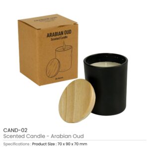 Scented Candles Arabian-Oud and Vanilla Fragrance in Glass Bottle - Image 3