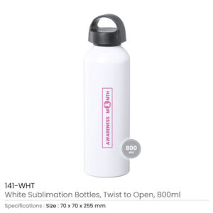 White Bottles with Breast Cancer Awareness Logo - Image 3