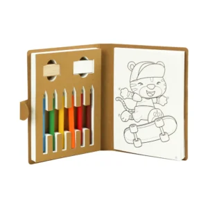 Eco-Friendly Drawing Pad Set with Colored Pencils, Sharpener & Eraser