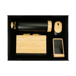 Bamboo Gift Sets in a Black Cardboard Gift Box GS-035