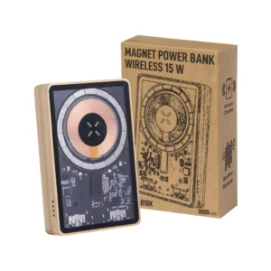 Magnetic Fast Wireless Powerbank 15W in Bamboo Casing - Image 8
