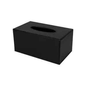 Tissue Box in PU Leather Material Black Color