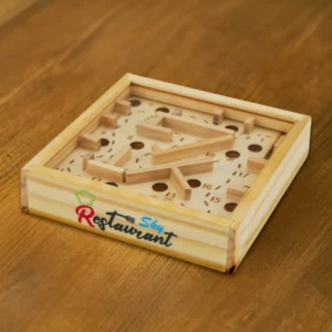 Wooden Maze Board Game with Silver Metal Ball – Labyrinth Balance Puzzle - Image 3