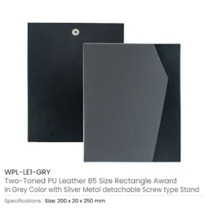 Two-Toned PU Leather Awards with Aluminum Frame & Stand – B5 Size in Luxury Box - Image 9