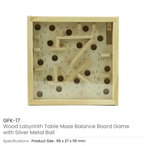 Wooden Maze Board Game with Silver Metal Ball – Labyrinth Balance Puzzle - Image 5