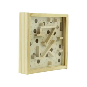 Wooden Maze Board Game with Silver Metal Ball – Labyrinth Balance Puzzle - Image 7